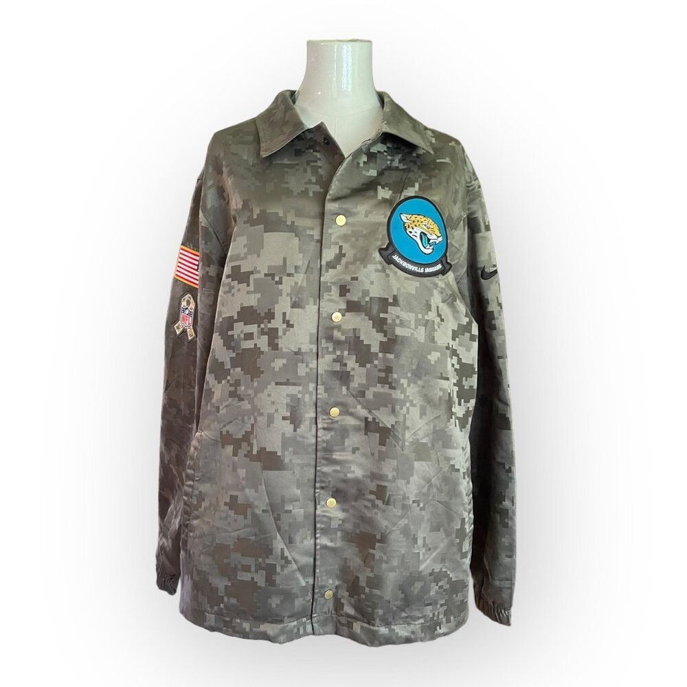 Nike Jacksonville Jaguars Salute To Service Full Snap Camo Jacket Large